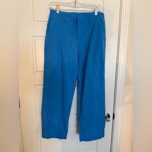 A New Day Women's Blue High-Rise Ankle Wide leg chinos preppy holiday travel 8
